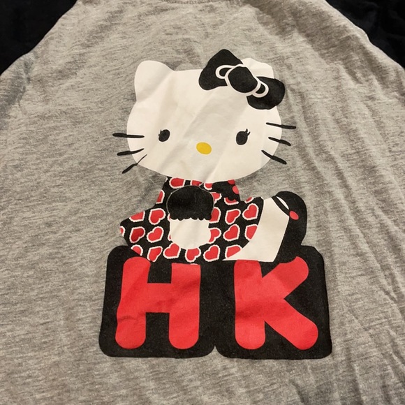 Hello Kitty medium Hk long sleeve jersey style lounge pj top - Picture 2 of 3
